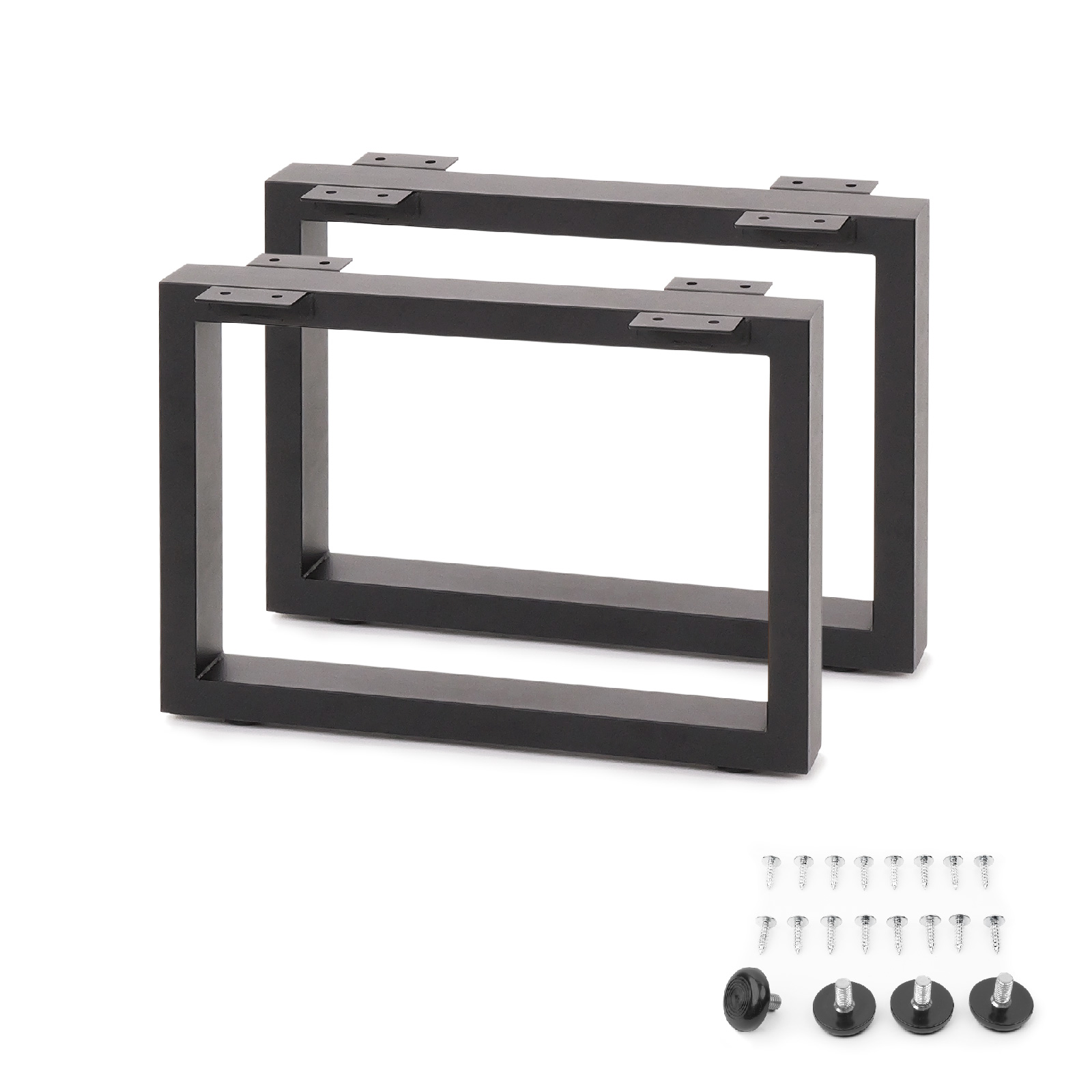 岐阜鉄の匠【国産】テーブル用アイアン脚 ロータイプ ツヤ消しブラック 天板奥行45〜70㎝用