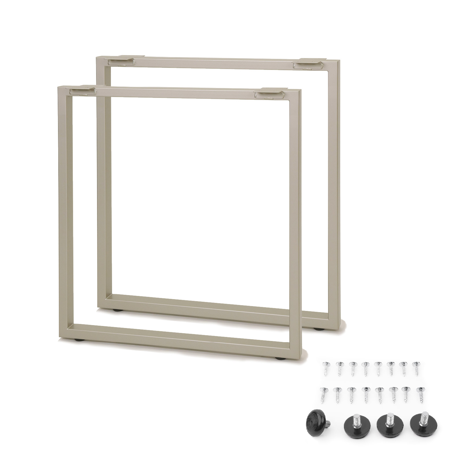 岐阜鉄の匠【国産】テーブル用アイアン脚 ハイタイプ プラチナメタリック 天板奥行70〜100㎝用